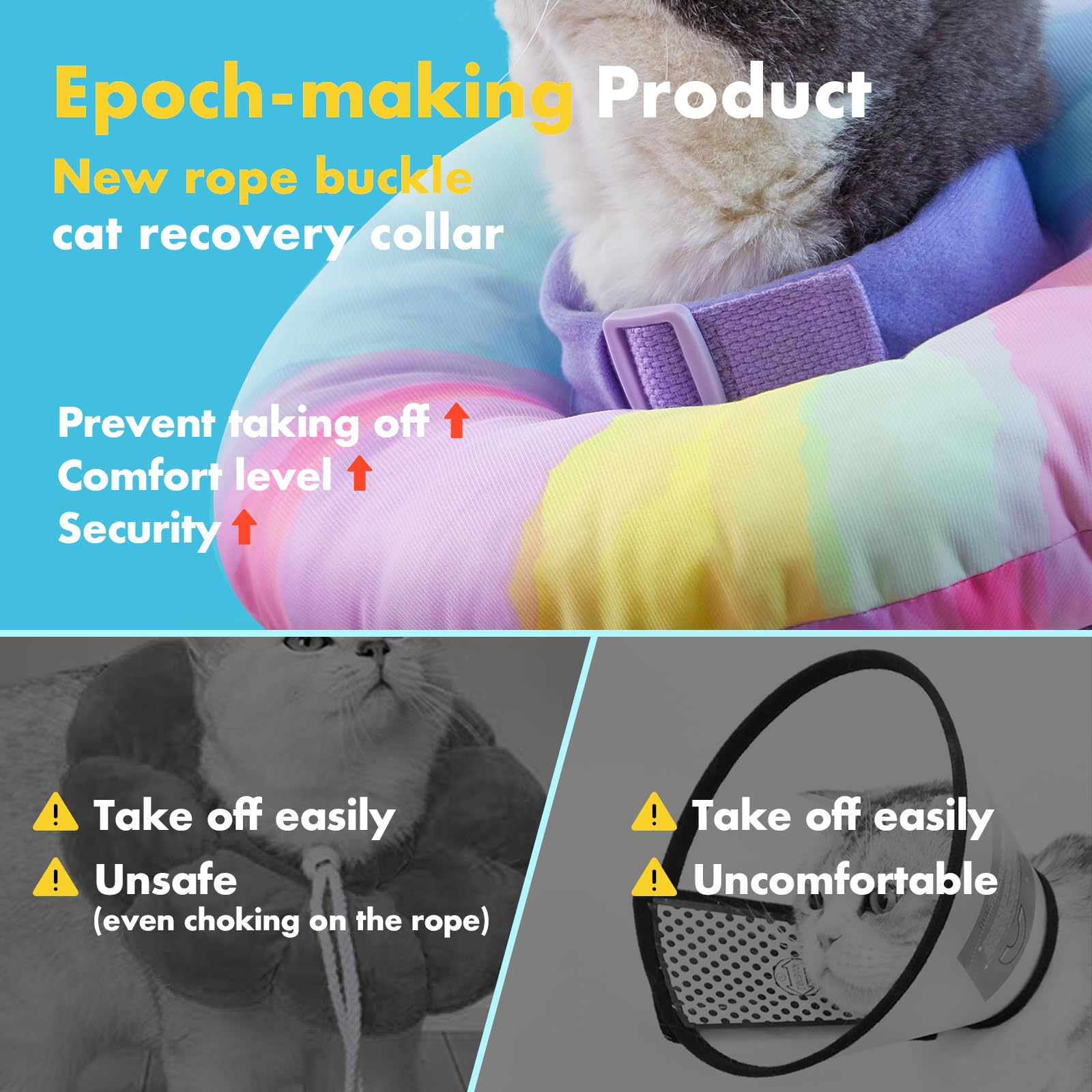 EWES cierre ajustable del collar para gato, ajuste seguro
