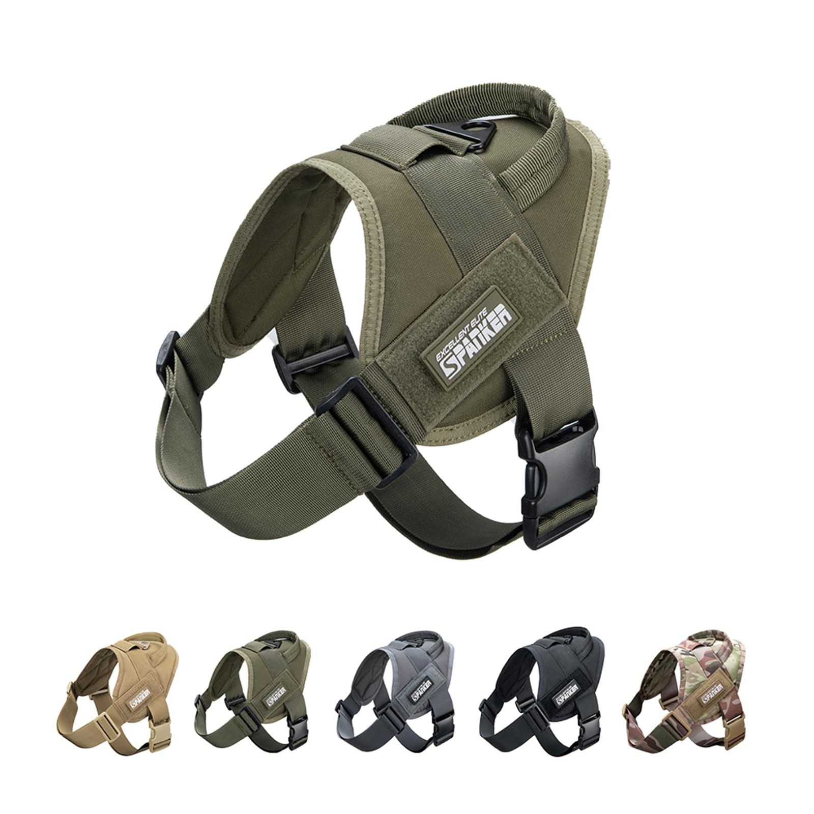 EXCELLENT ELITE SPANKER arnés táctico para perro en paseo cómodo y seguro.