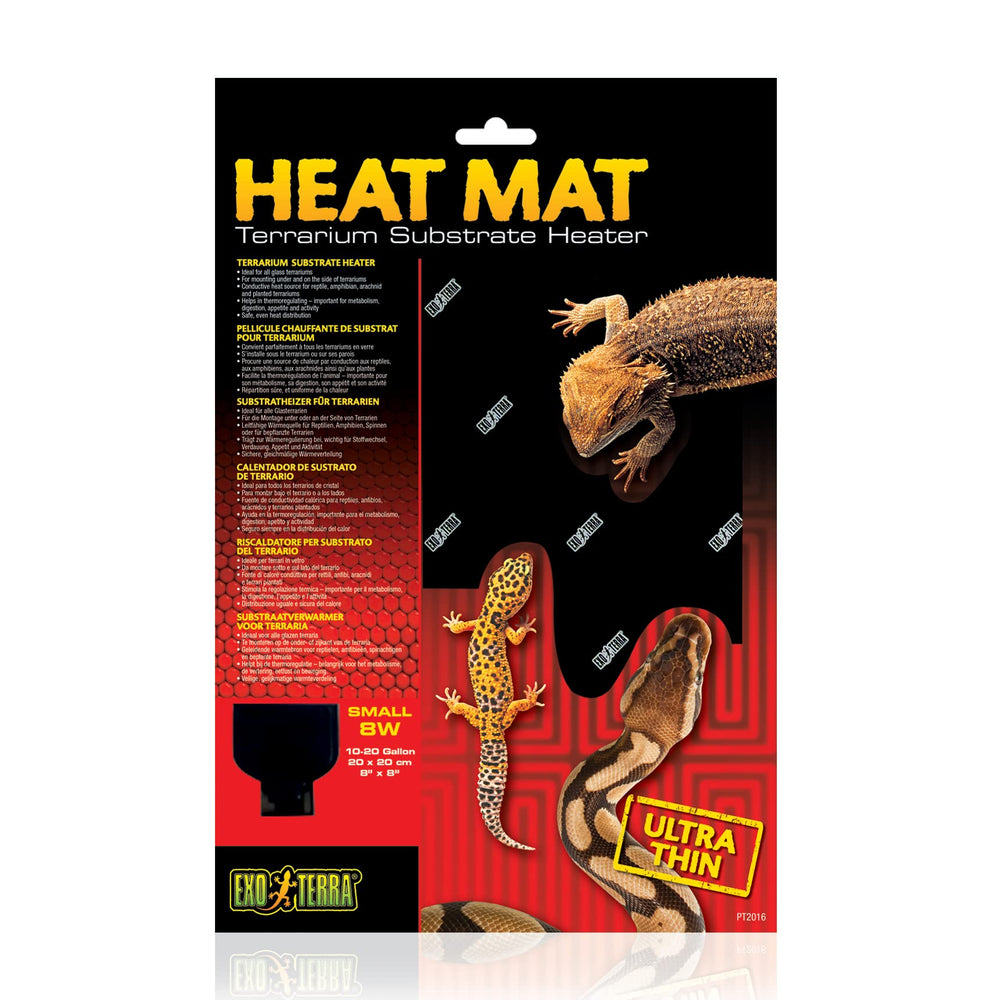 Calentador de sustrato Exo Terra para terrario, calor estable en reptiles pequeños.