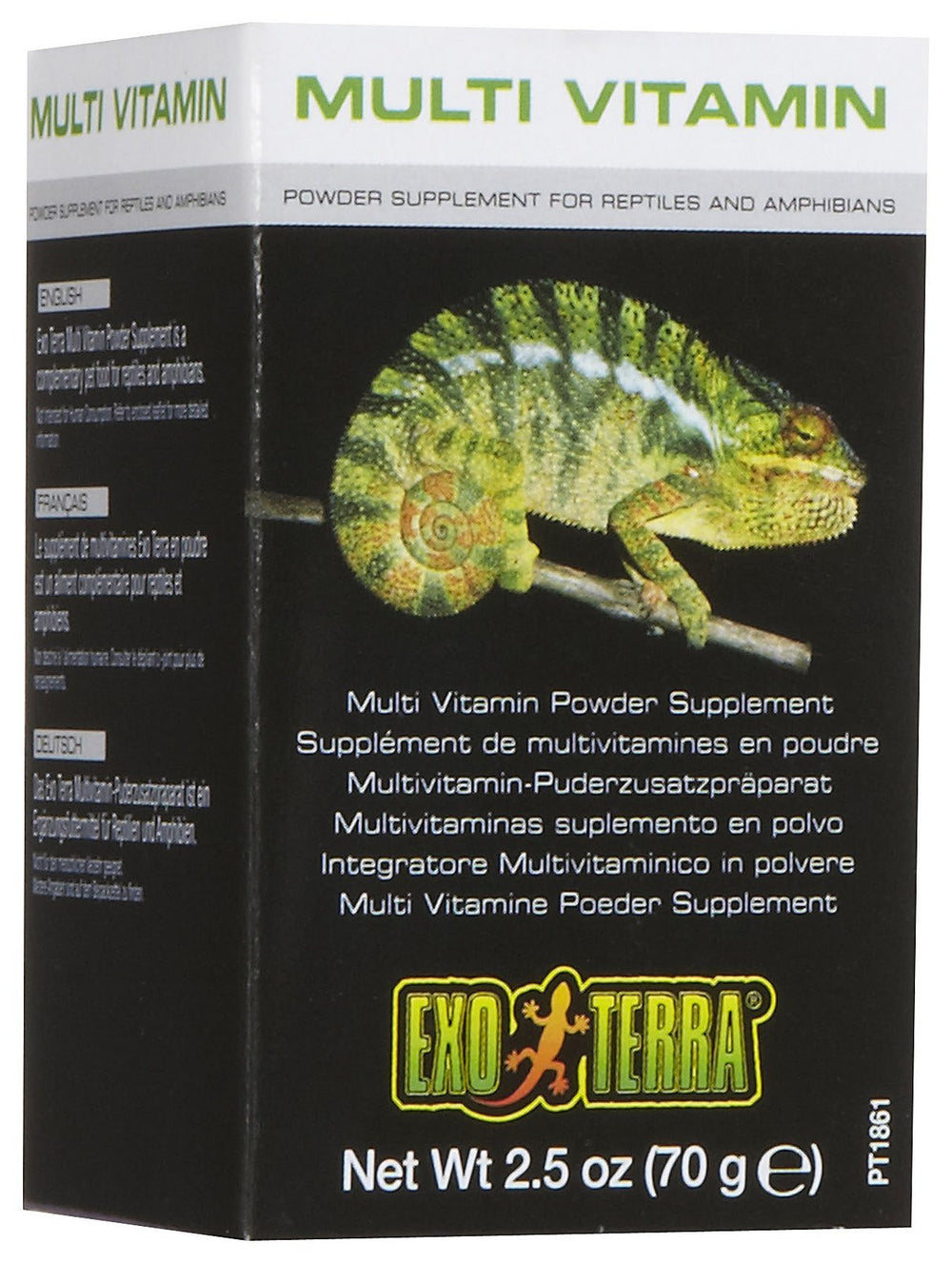 Exo Terra Multivitamínico: composición de vitaminas y minerales para apoyar desarrollo y vitalidad.