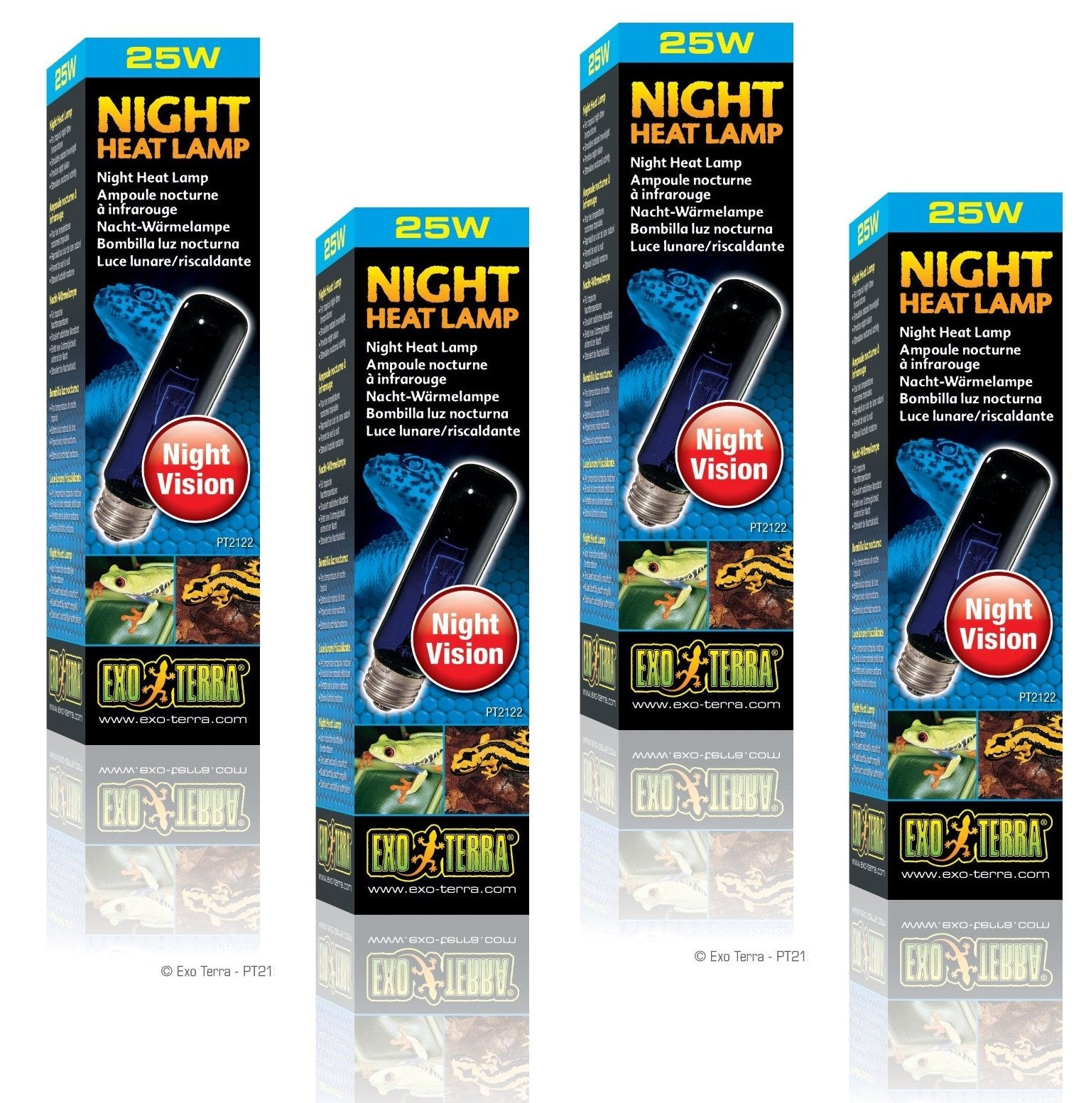 Exo Terra Night-Glo: lámpara lunar de 25W para terrario, iluminación nocturna sin UVB.