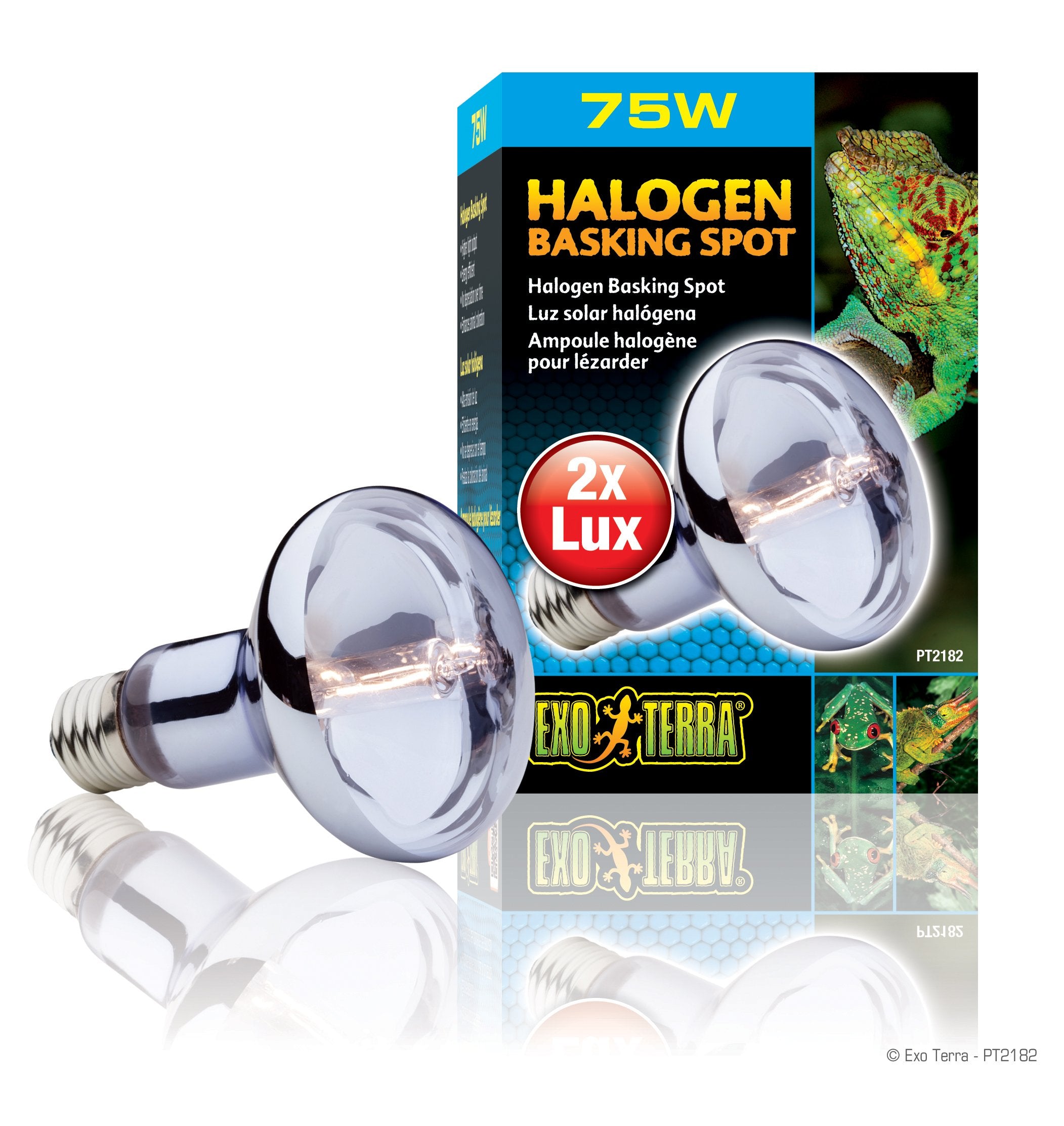 Exo Terra Sun Glo Halogen: coloración natural realzada para reptiles en terrario.