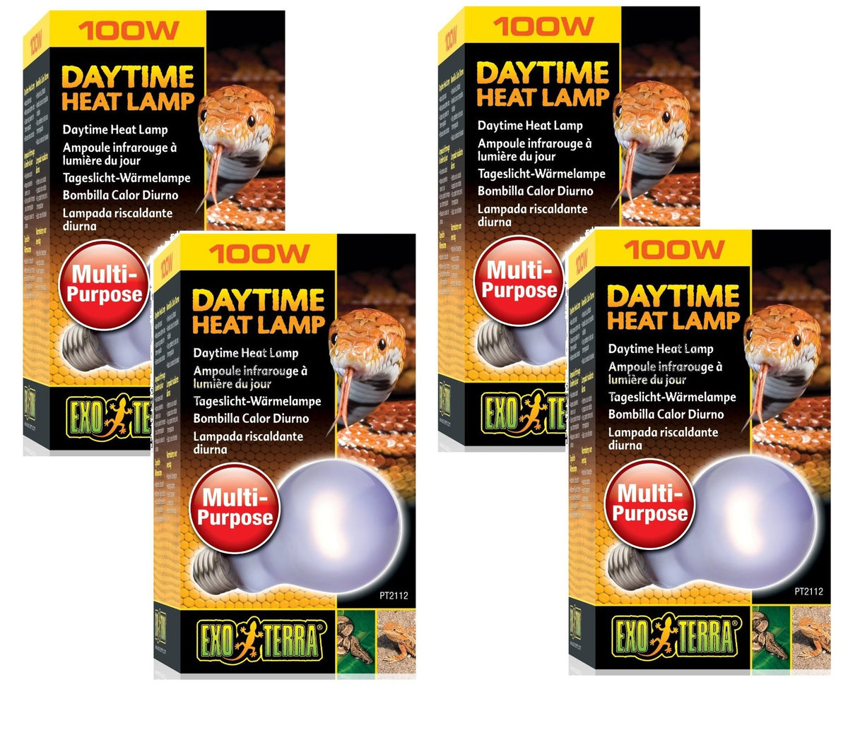 Exo Terra Sun-Glo Neodimio A21, lámpara de 100 W para terrario, con iluminación y calor