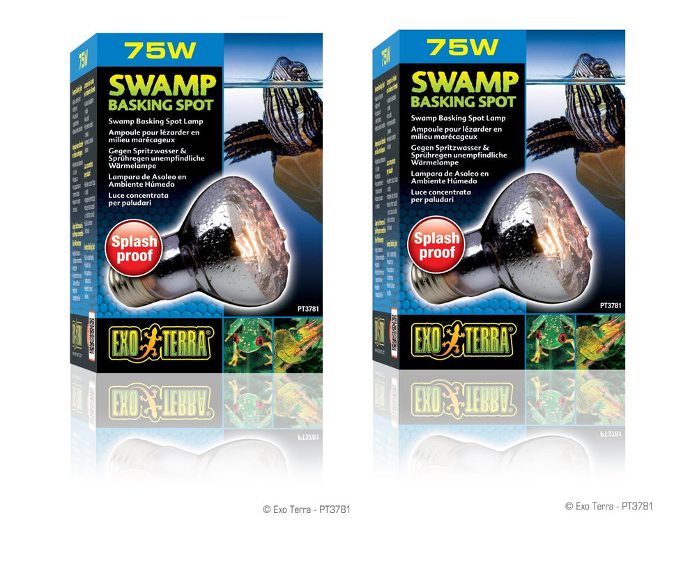 Lámpara Exo Terra Swamp Glo 75W para terrario, calor estable.