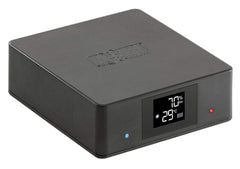 Exo Terra Thermostat con pantalla azul muestra lecturas reales para ajustar temperaturas día y noche
