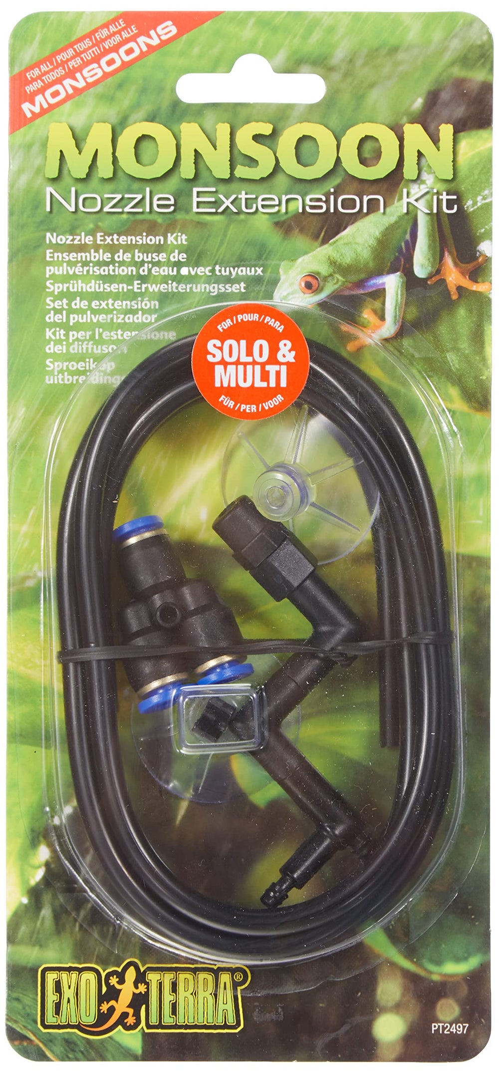 Exo Terra tubo de salida para Monsoon RS400, enfoque en alta presión para lluvia controlada.