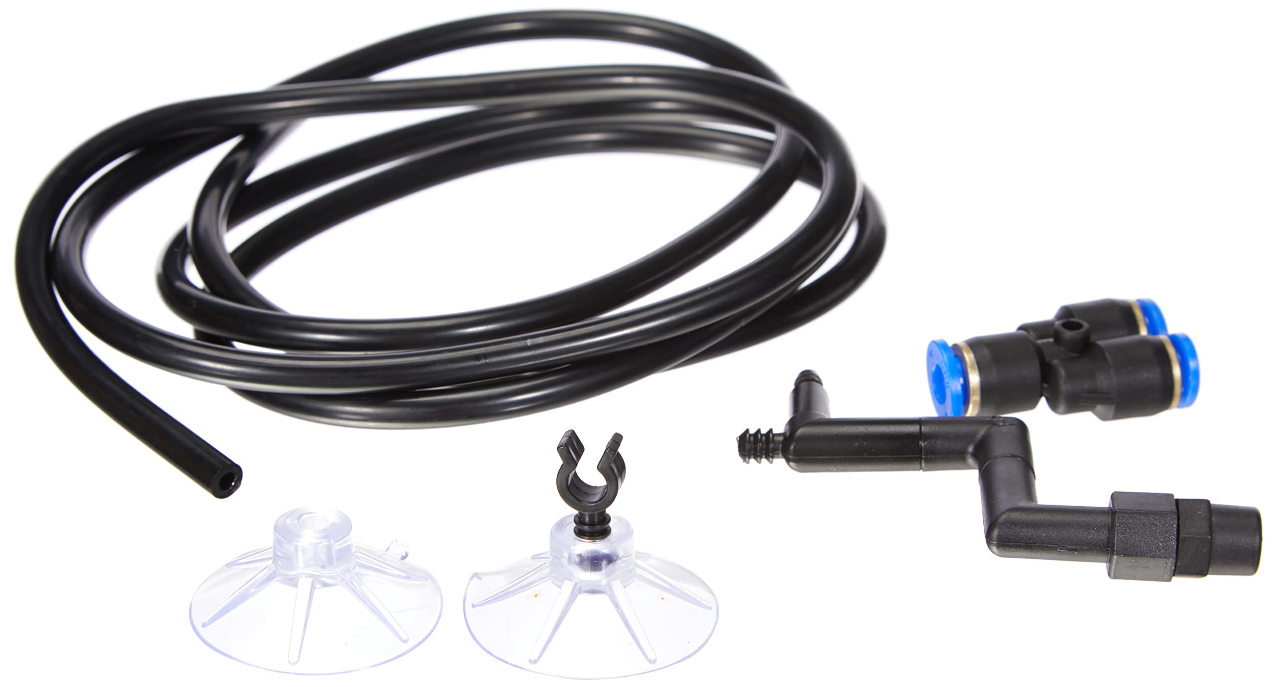 Exo Terra tubo de salida Monsoon RS400, muestra dimensiones para instalación precisa.