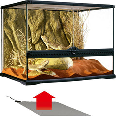 Calentamiento uniforme bajo el tanque para reptiles pequeños.