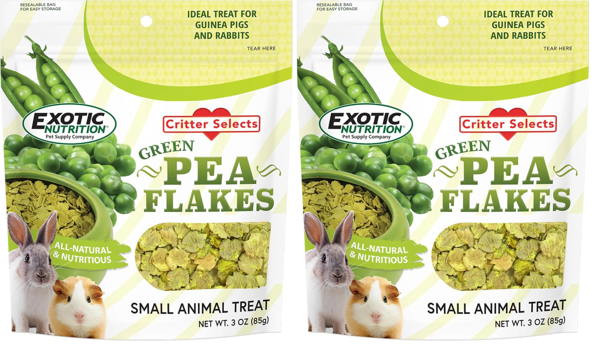 Exotic Nutrition copos de guisante verde, empaque delantero, opción rápida para premiar a tu mascota