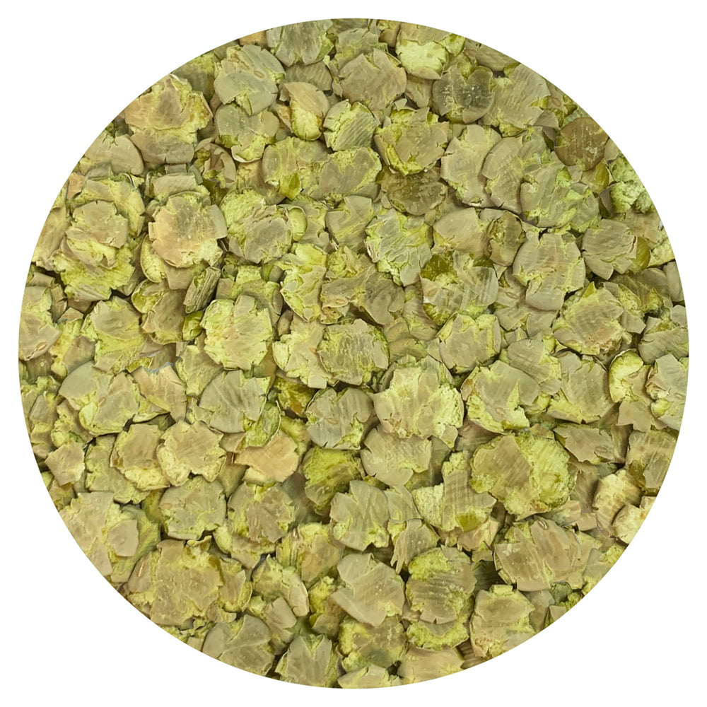 Exotic Nutrition copos de guisante verde, etiqueta de ingredientes, muestra el perfil del tentempié