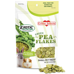 Exotic Nutrition copos de guisante verde, textura fragil para masticar con seguridad.