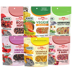 Exotic Nutrition variedad de golosinas para roedores y conejos, lista para probar sabores