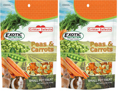Exotic Nutrition Guisantes y Zanahorias en empaque de 8 oz para mascotas.