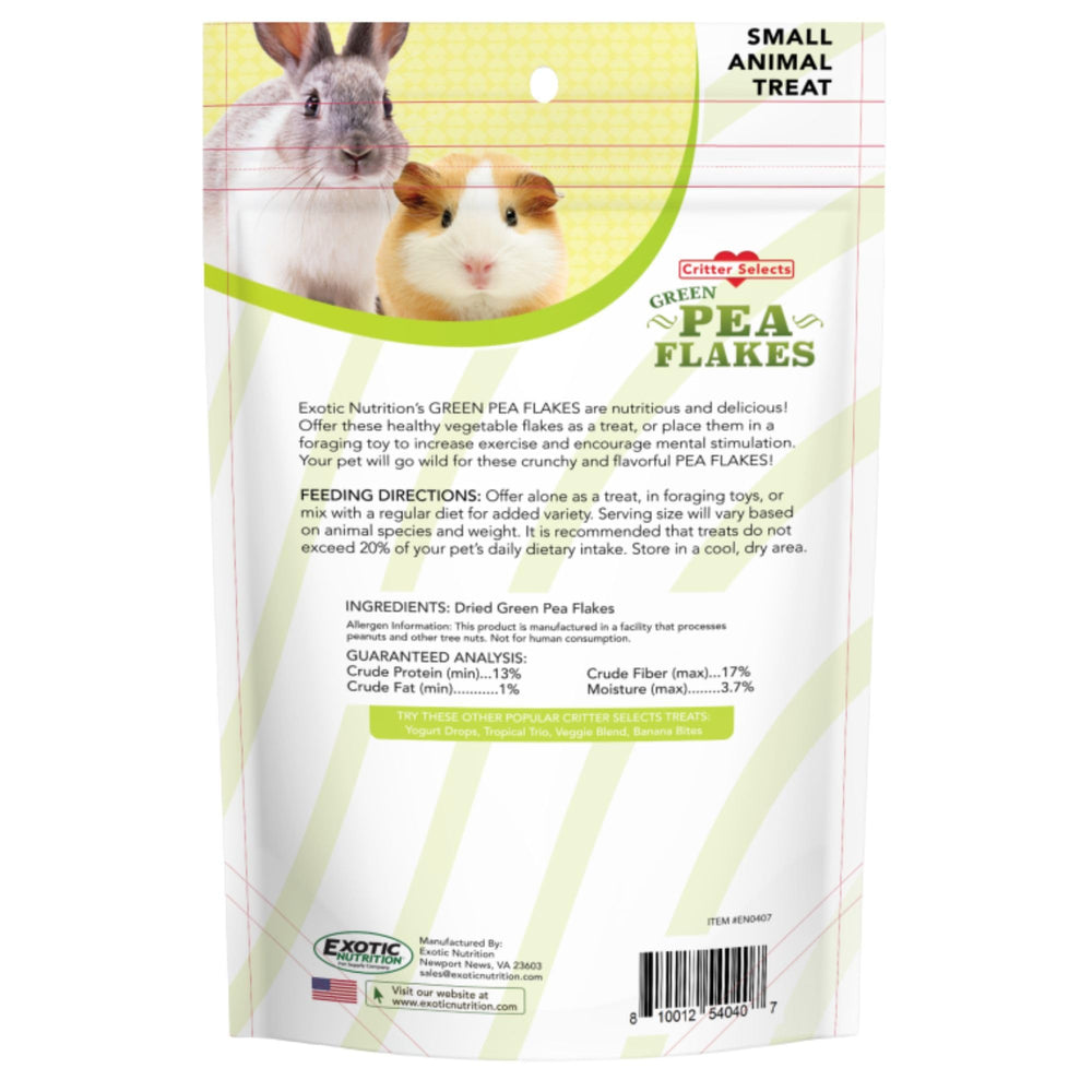 Exotic Nutrition uso diario copos de guisante verde para mascotas pequeñas.