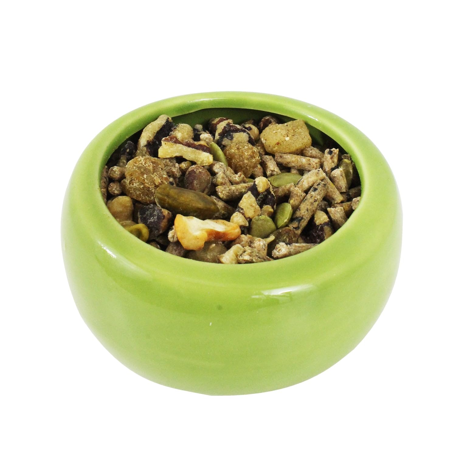 Ardilla disfrutando fruta seca y pellets de proteína con Exotic Nutrition.