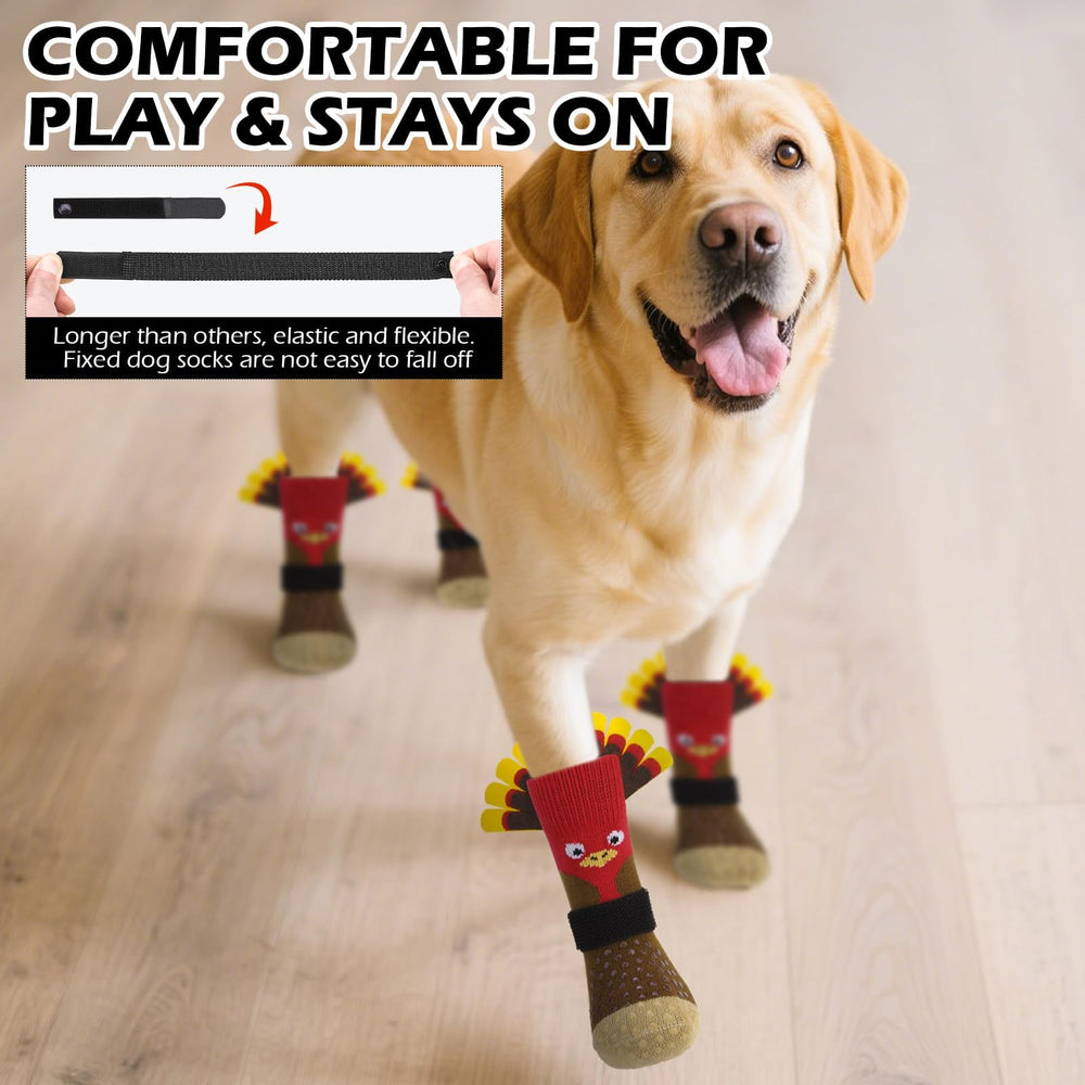 EXPAWLORER diseño de pavo en calcetines para looks festivos.