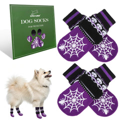 EXPAWLORER calcetines para perros con agarre doble en araña para suelos lisos