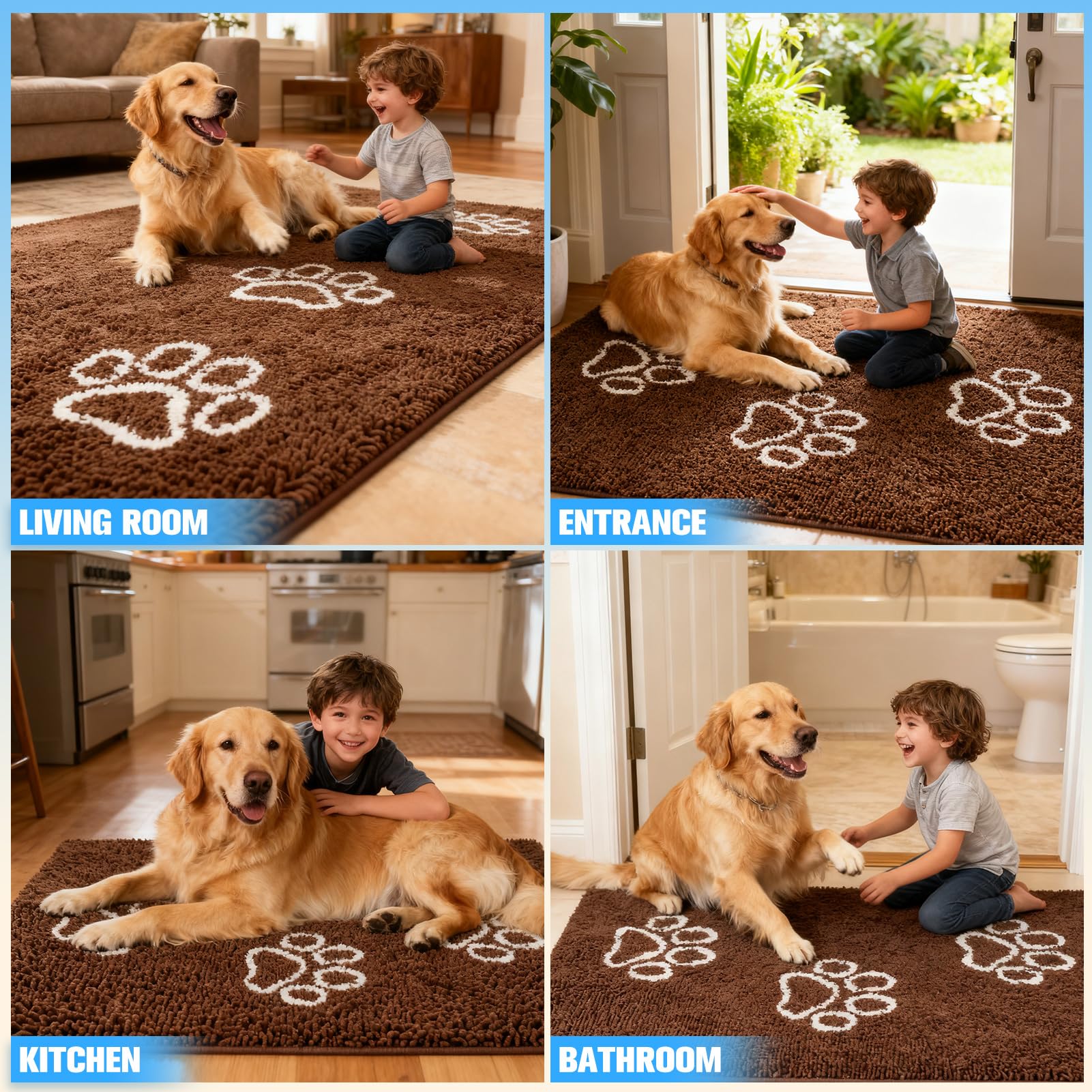 Alfombra EXPAWLORER cómoda para el perro al entrar y descansar cerca de la entrada.
