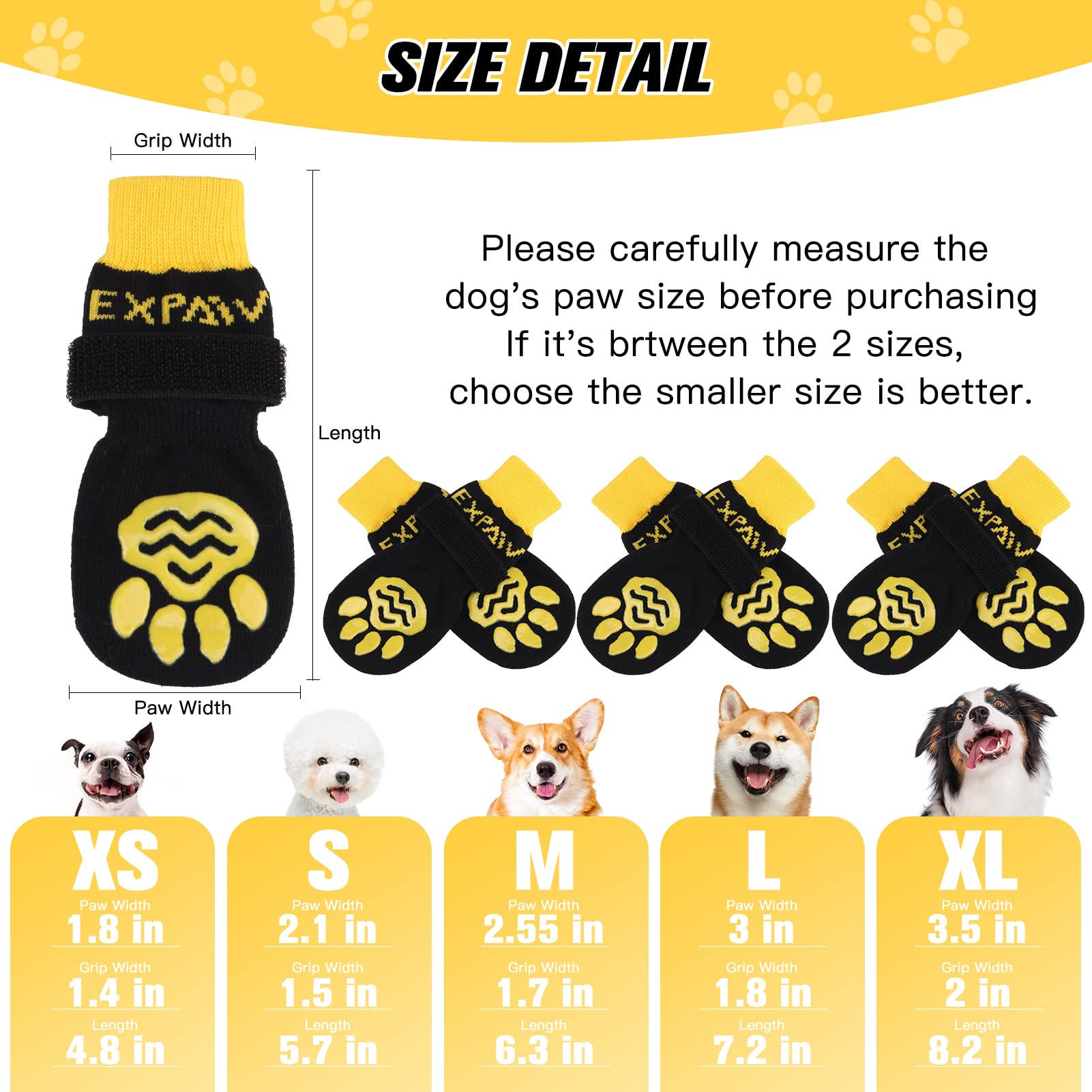 EXPAWLORER calcetines para perros con mayor tracción en suelos lisos