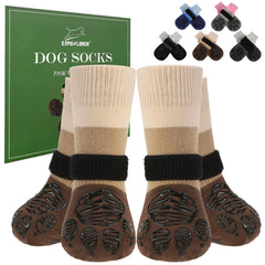 Calcetines antideslizantes EXPAWLORER para patas de perro ofrecen tracción segura.