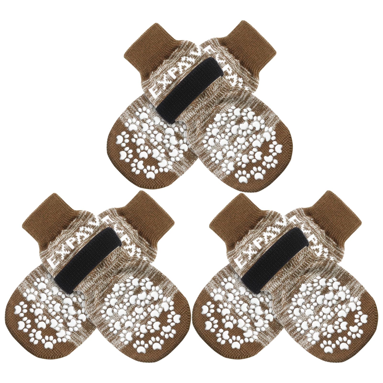 EXPAWLORER calcetines antideslizantes para perro, enfoque en frente de patas y mayor tracción.