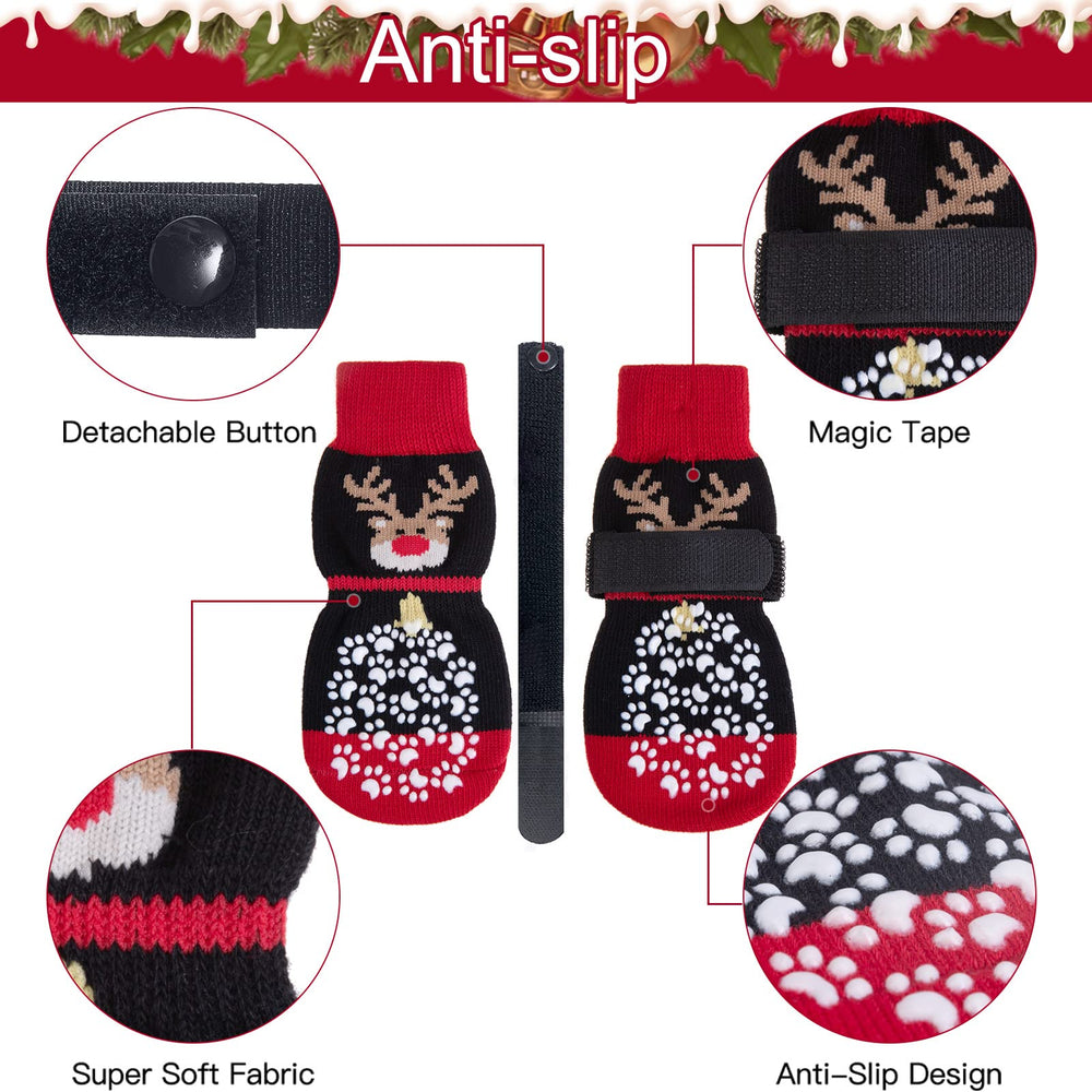 EXPAWLORER calcetines antideslizantes para perro, foco en patas y tracción en pisos lisos.