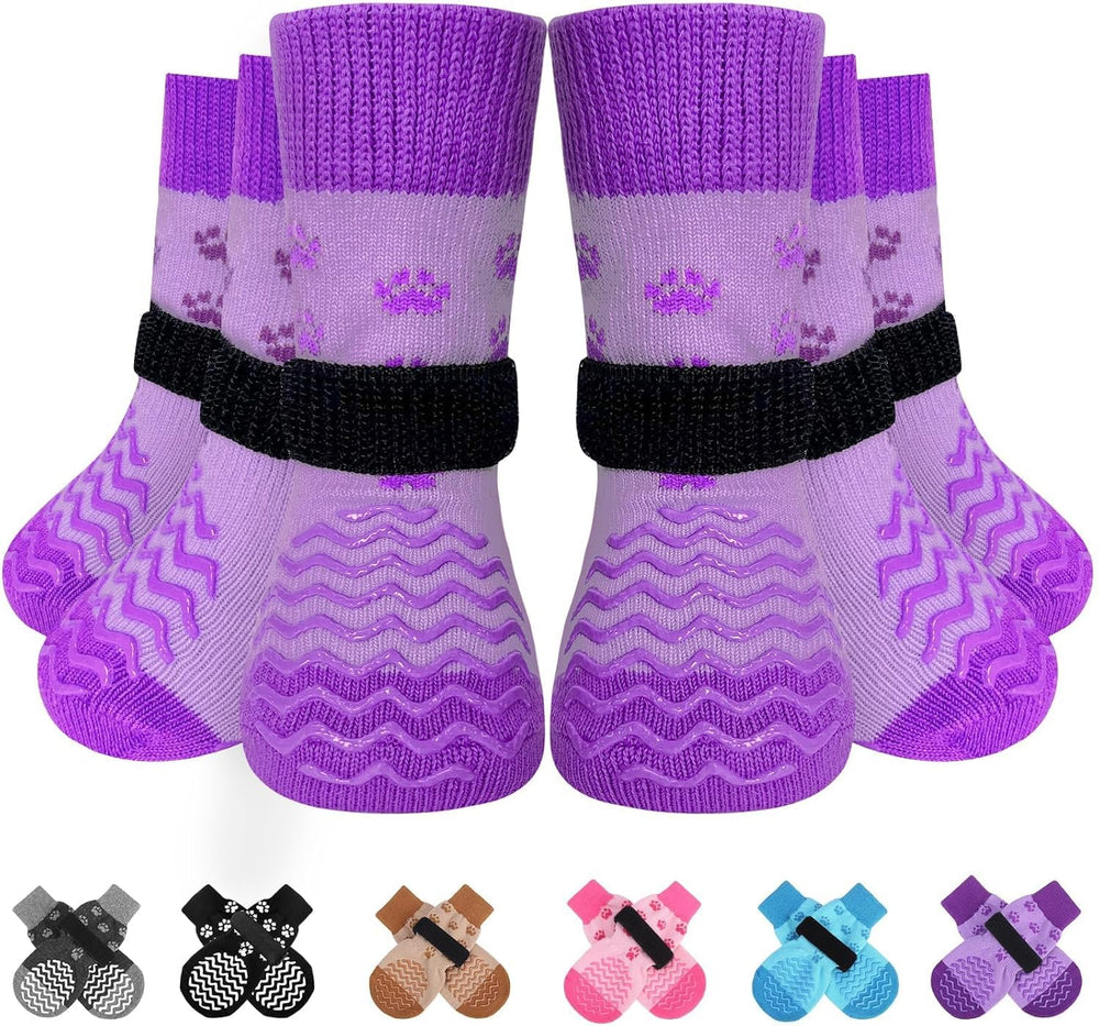 EXPAWLORER calcetines antideslizantes para perros brindan agarre seguro en suelos lisos