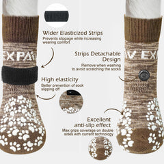 EXPAWLORER calcetines antideslizantes para perro, protección de las patas en superficies lisas.