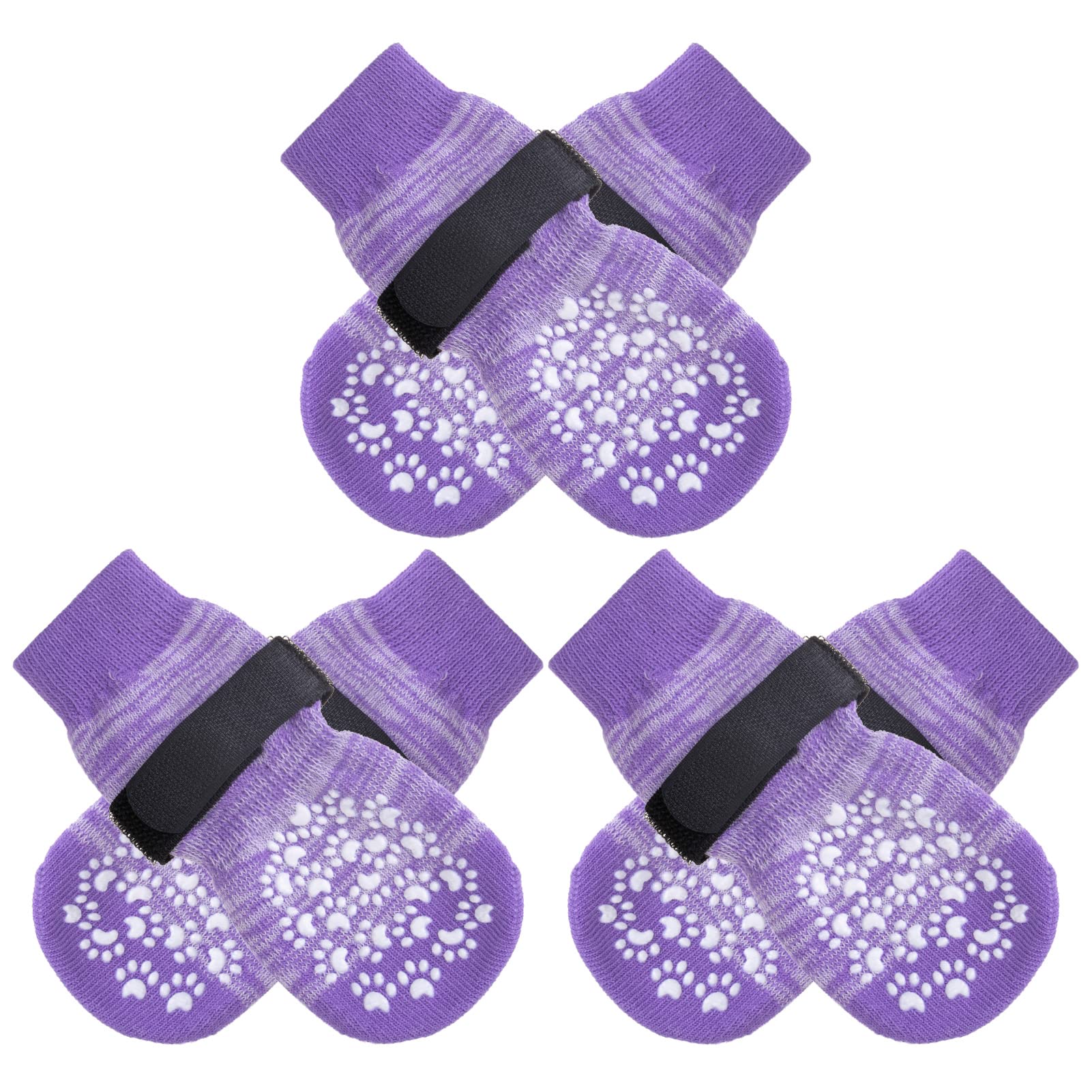 EXPAWLORER calcetines antideslizantes para perros brindando tracción en suelos resbaladizos.