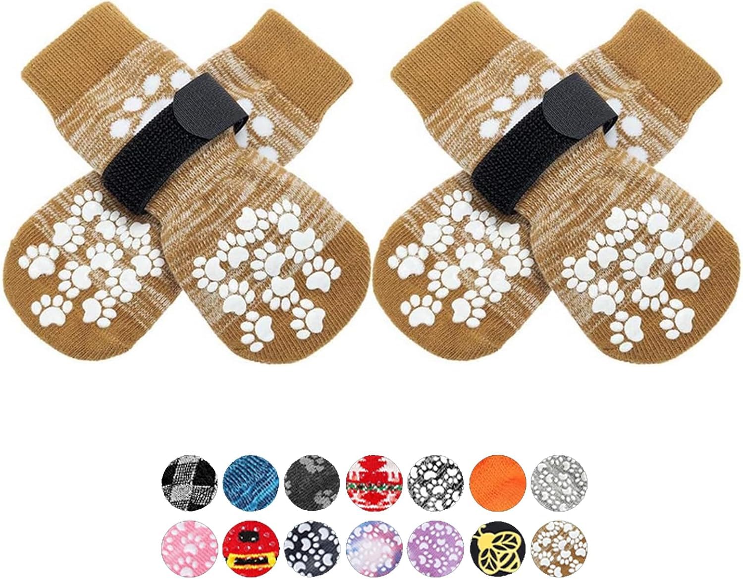 EXPAWLORER calcetines antideslizantes para perros, vista superior, mejor agarre en pisos