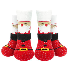EXPAWLORER calcetines-navidad-perro-antideslizantes ofrecen agarre seguro en suelos de madera.