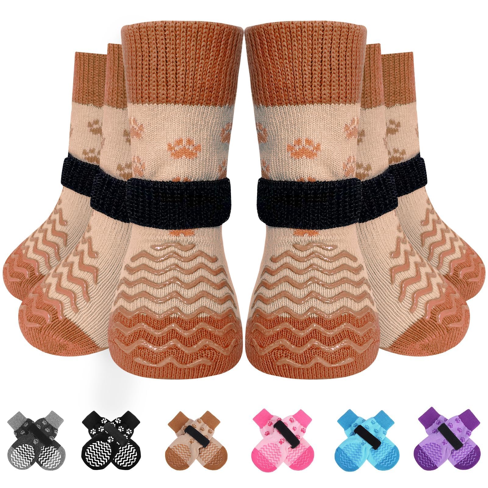 EXPAWLORER calcetines para patas con agarre antideslizante en suelos lisos.