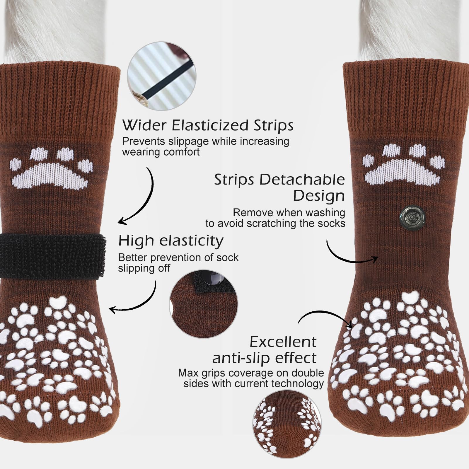EXPAWLORER calcetines para patas: diseño de doble cara con agarre.