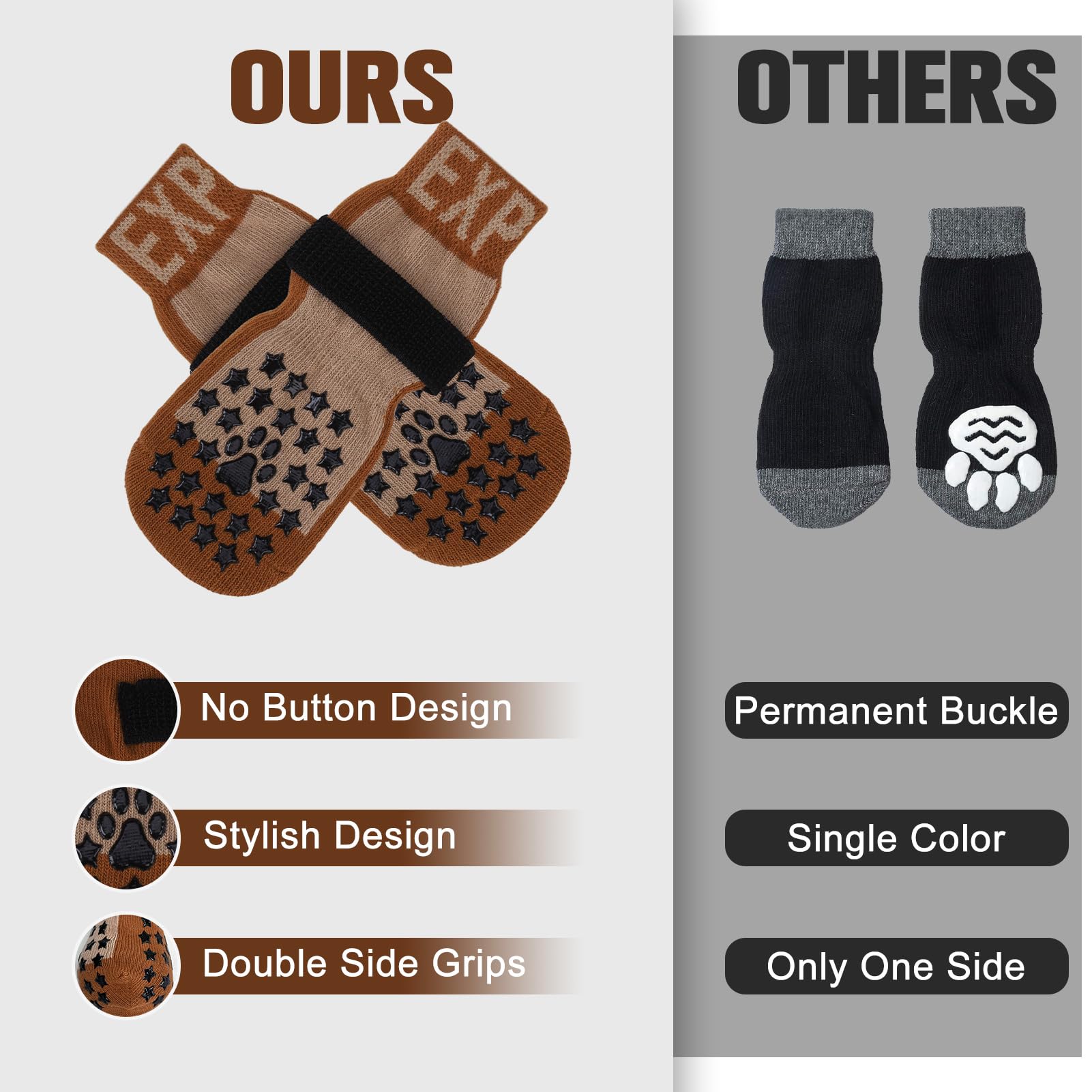 EXPAWLORER calcetines elásticos para patas, ajuste cómodo y seguro.