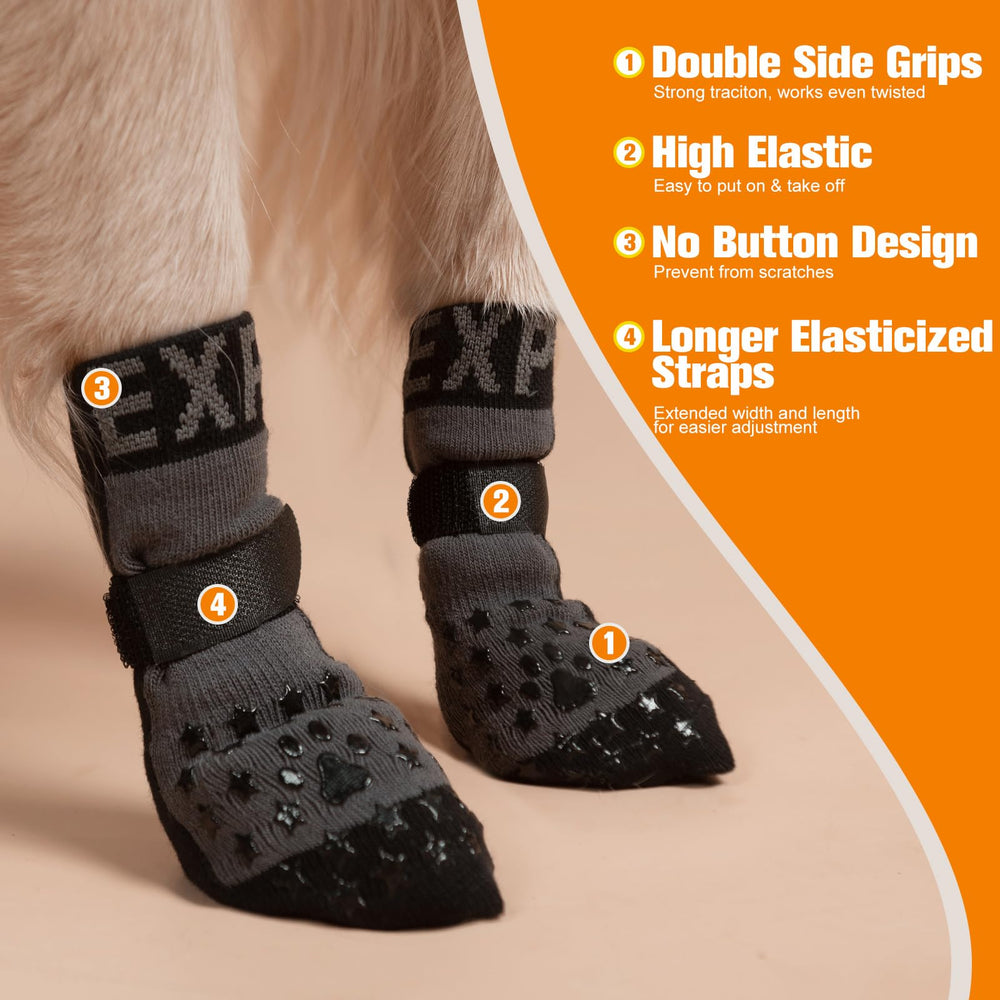 EXPAWLORER calcetines para perro con ajuste elástico y sin broches