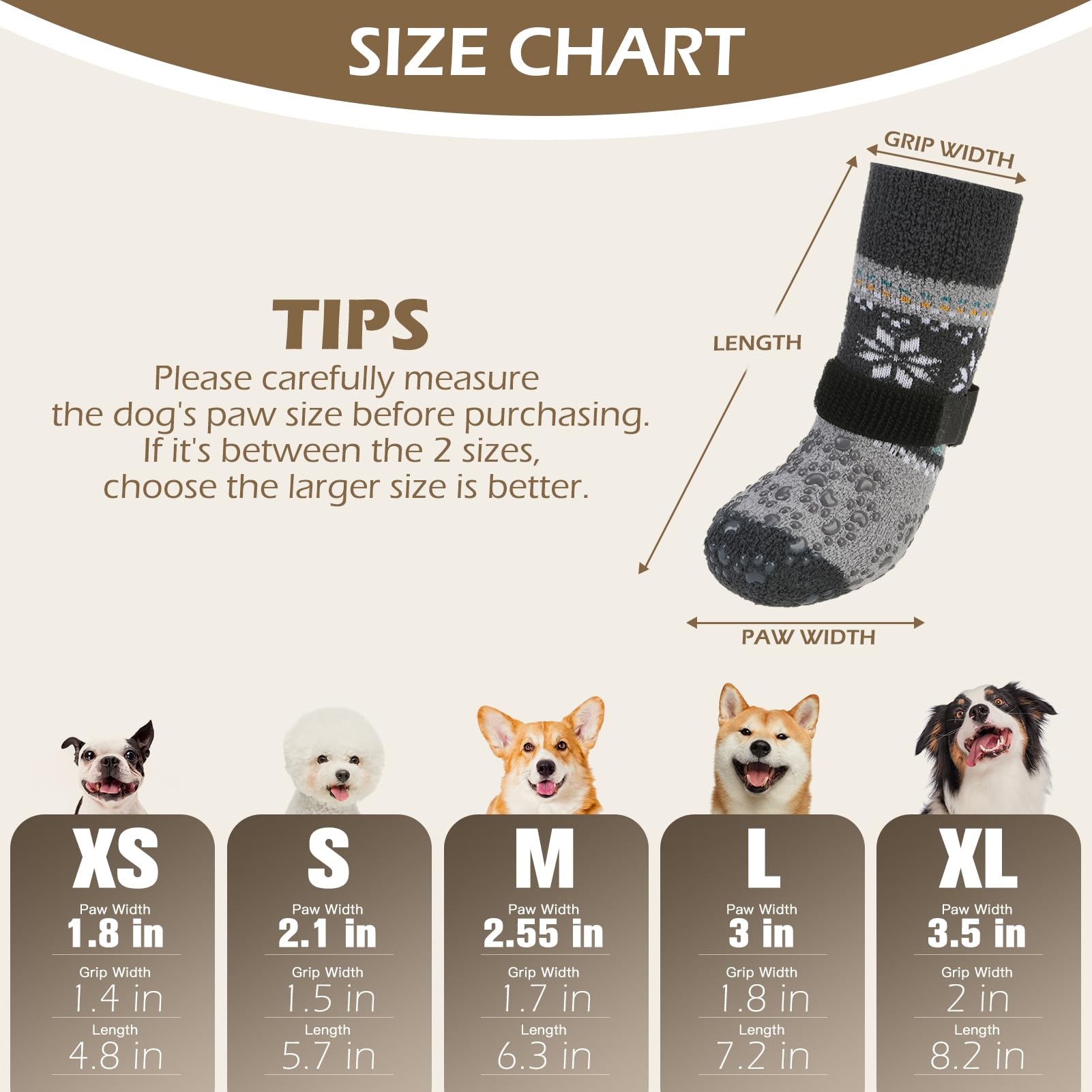 EXPAWLORER calcetines para perro con ajuste seguro para evitar caídas