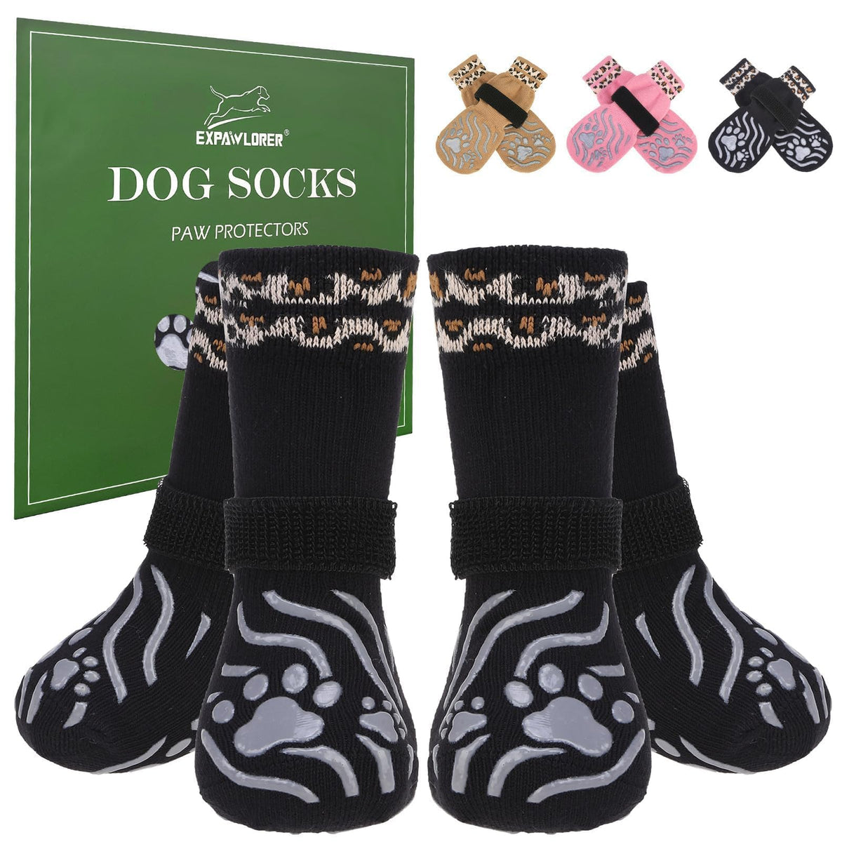 EXPAWLORER calcetines para perros anti-lamer en invierno, comodidad y protección.