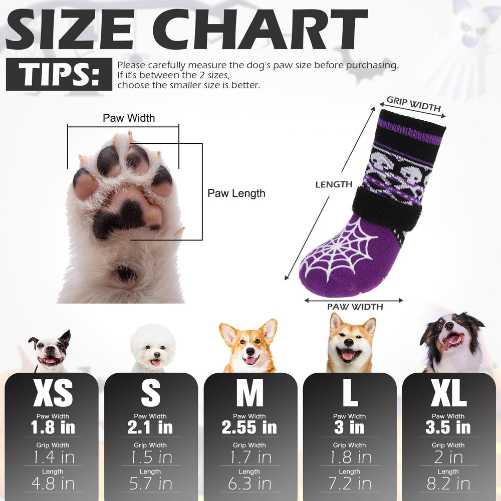 EXPAWLORER calcetines antideslizantes para perro fantasma morado, comodidad diaria