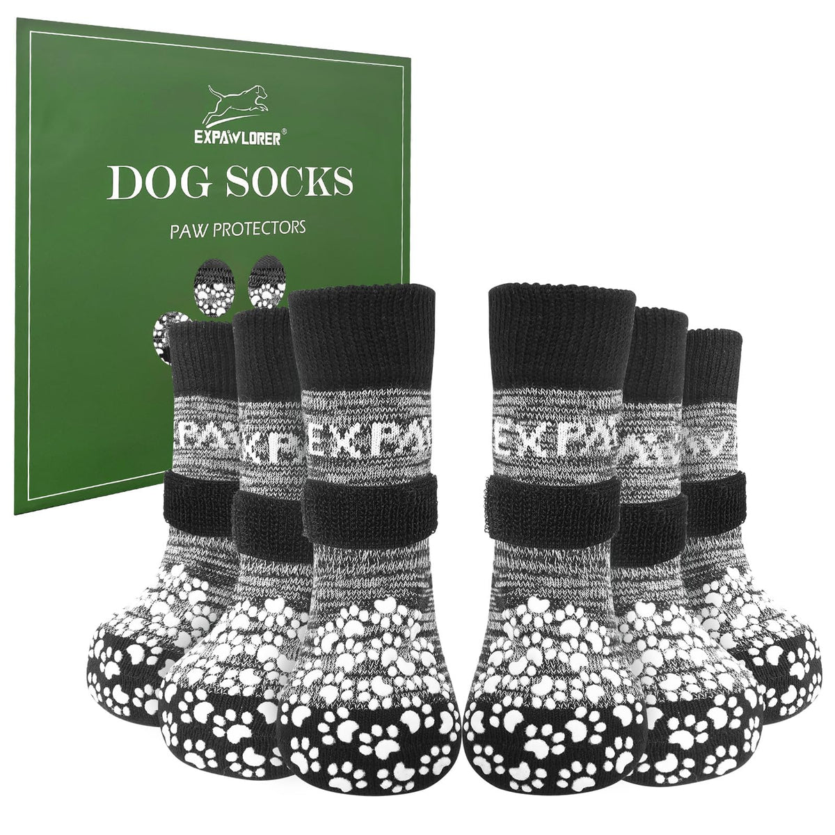 EXPAWLORER calcetines antideslizantes para perros con patitas, mejor adherencia en suelos lisos
