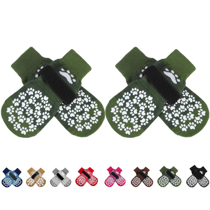 EXPAWLORER calcetines antideslizantes para perros protegen patitas en interiores.