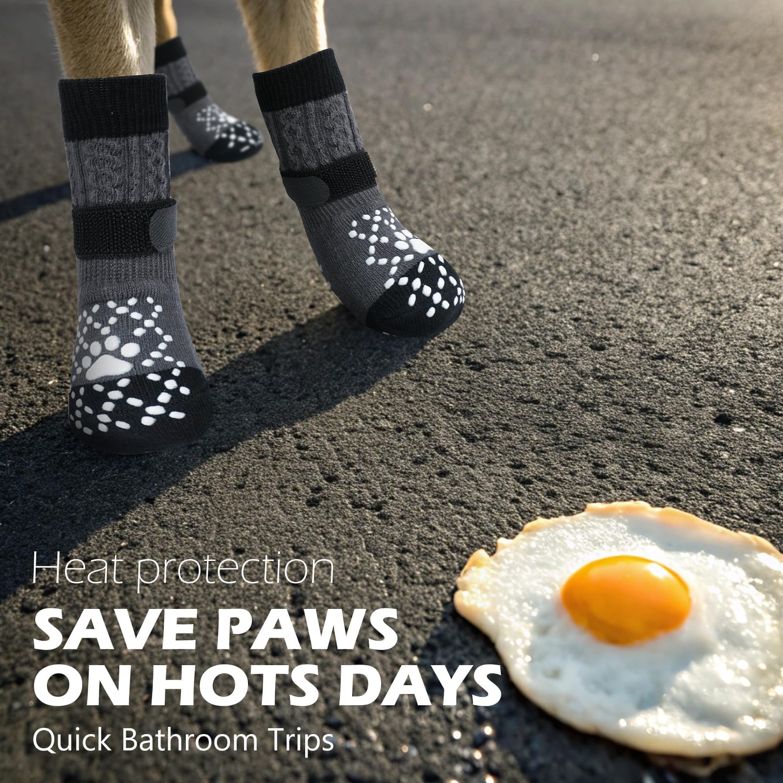 EXPAWLORER calcetines para perros, cinta ajustable para un ajuste cómodo y seguro.