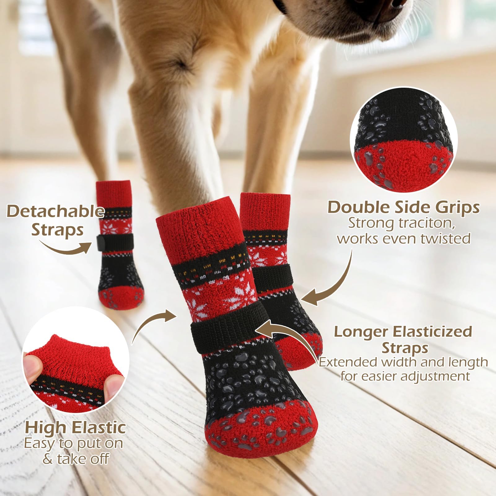 EXPAWLORER calcetines confortables con forro suave para patas frías.