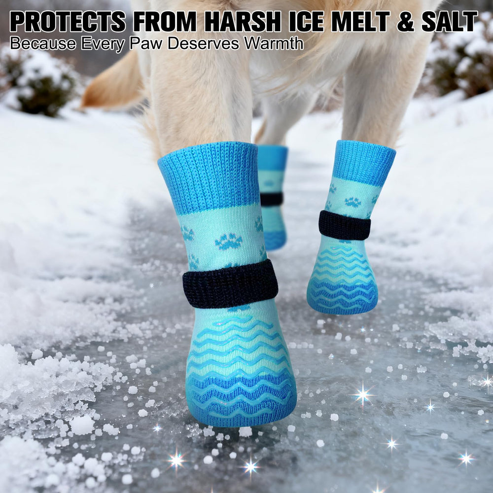 EXPAWLORER calcetines para perros: correas desmontables para fijación segura