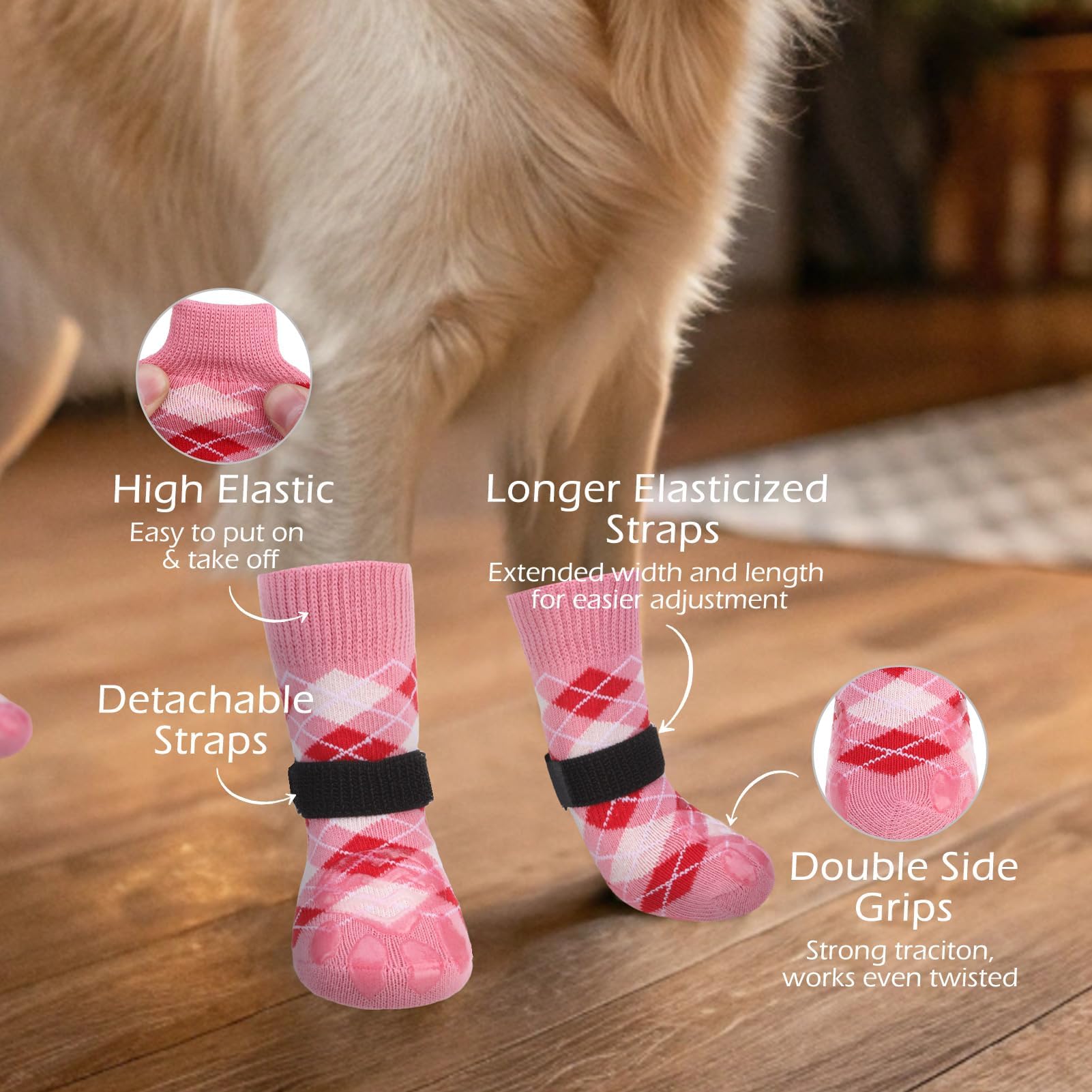 EXPAWLORER calcetines para perro con grip doble.