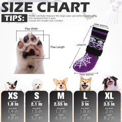 Calcetines EXPAWLORER para perro con telaraña naranja, mayor tracción
