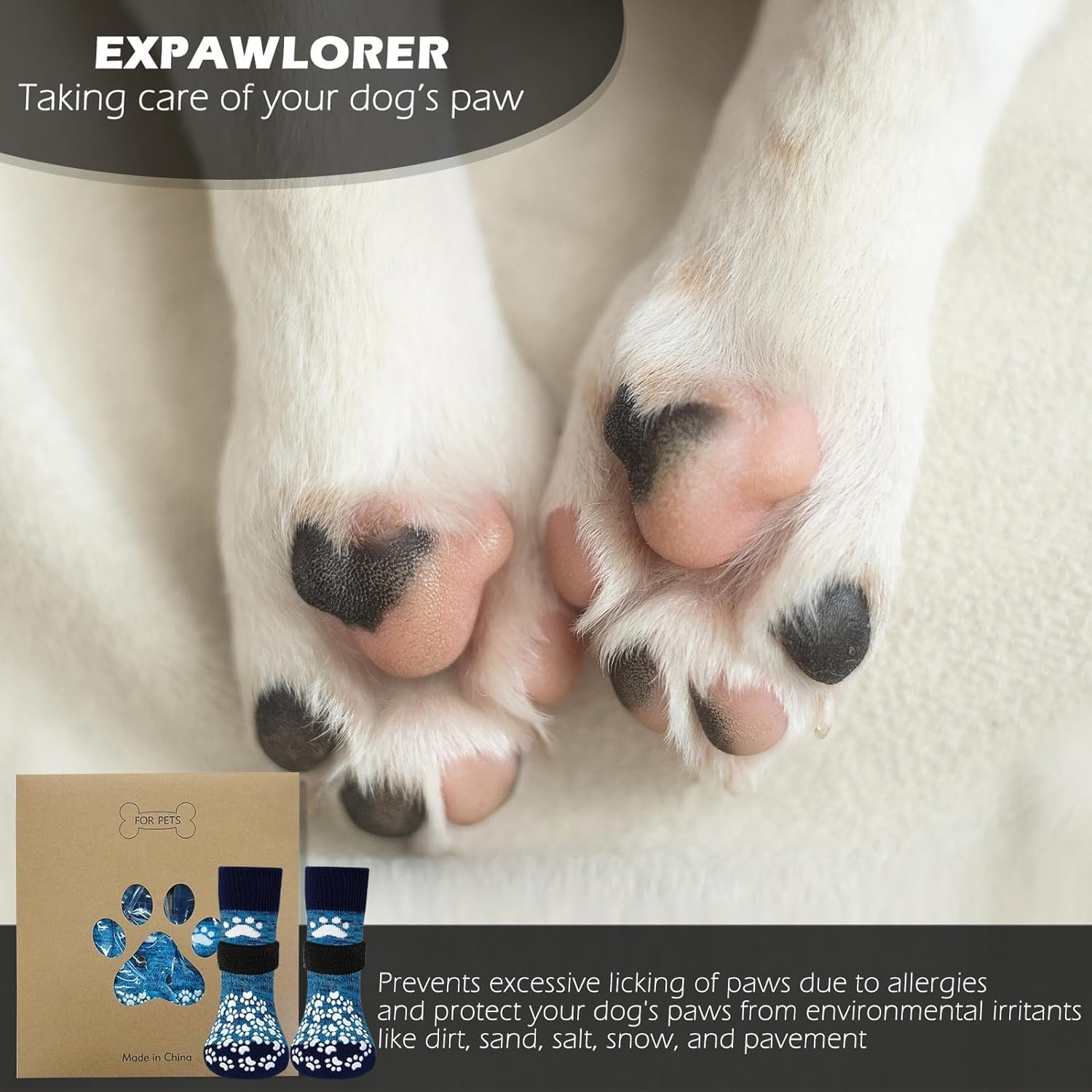 EXPAWLORER calcetines para uso en interiores y exteriores con agarre