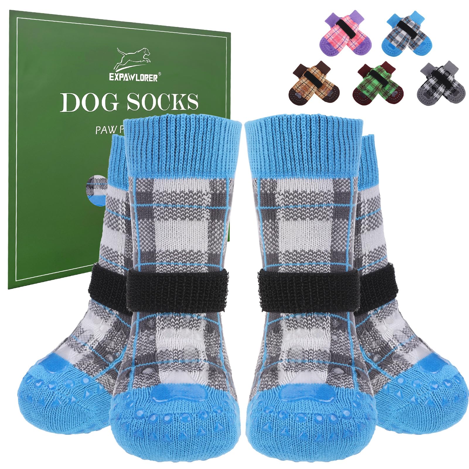 EXPAWLORER calcetines para perros, tracción en piso de madera para interiores.