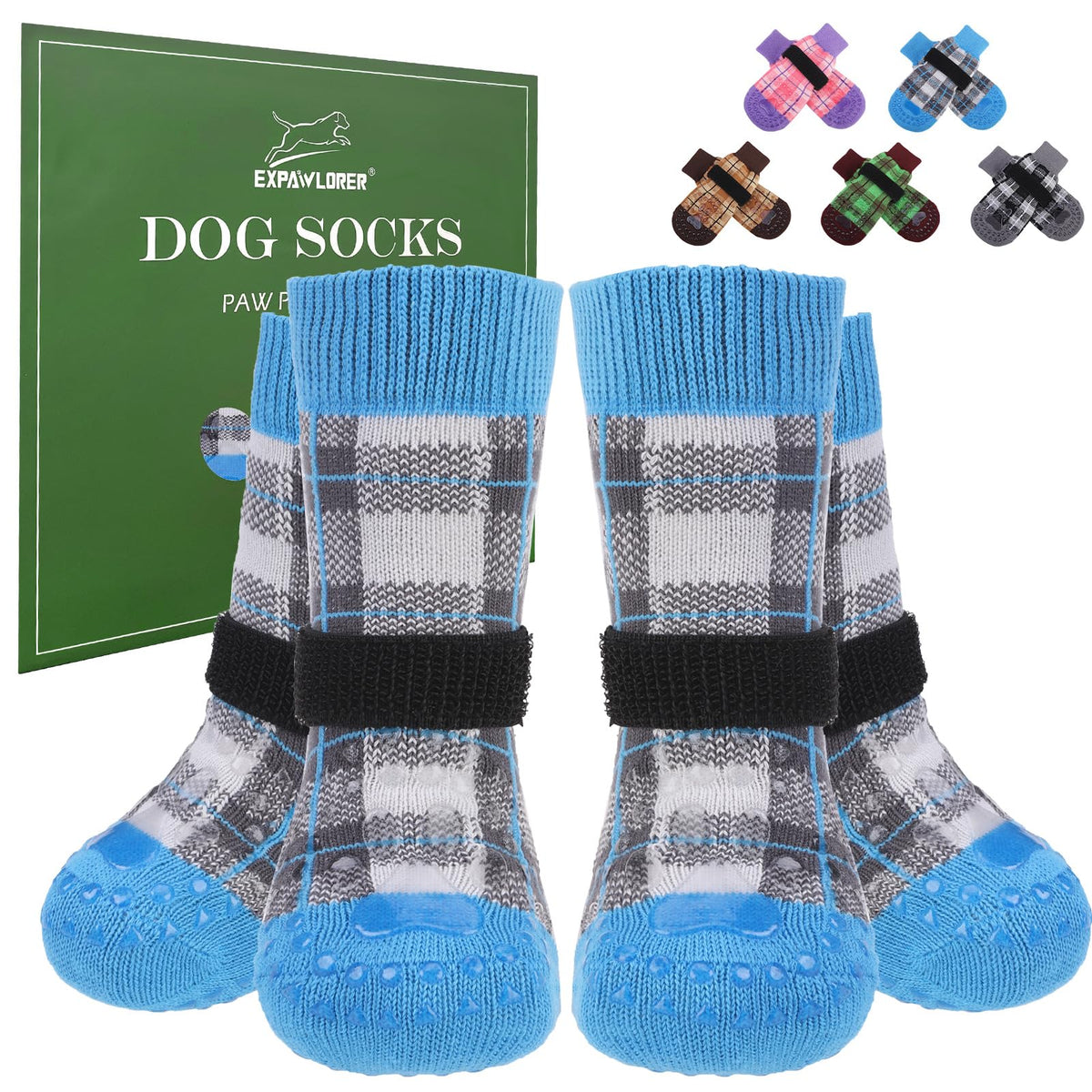 EXPAWLORER calcetines para perros, tracción en piso de madera para interiores.