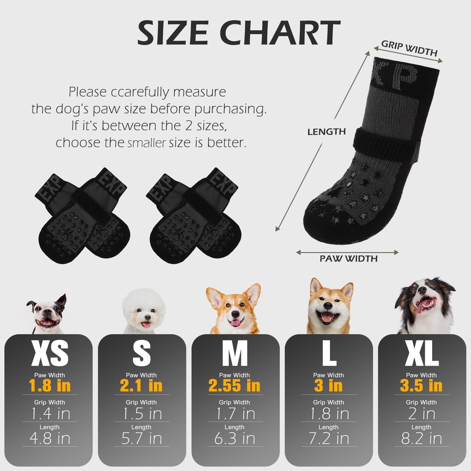 EXPAWLORER calcetines para perro protegen patas en pavimentos cálidos y fríos