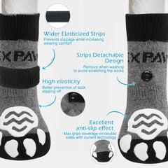 EXPAWLORER calcetines para perro en suelo de madera brindan mayor agarre.